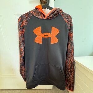 Under Armour Men's Charcoal and Neon Orange Sweater
